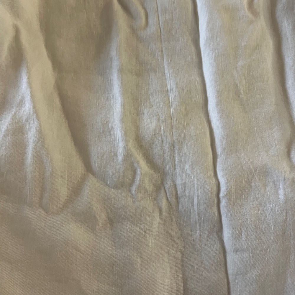 NWT Outerknown Linen Organic Cotton Belted Shirt Dress Lace Detail Ivory S - Picture 9 of 9